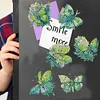 6PCS Diamond Painting Magnets Refrigerator for Adults Kids (Green Butterfly)