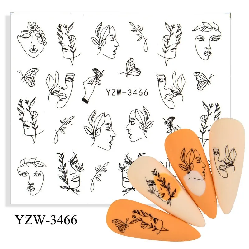 Halloween Nail Art Sticker Ghost Witch Spider Web Pumpkin Nail Decals Sexy Skull Bone Water Transfer Decals Nails Foil Manicure-Nail Inspo
