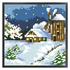 Winter-9CT Stamped Cross Stitch Bead Embroidery 17*17cm