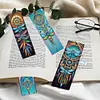 (US Local)8Pcs DIY Dragonfly Diamond Painting Art Bookmarks with Crystal Pendants for Gift