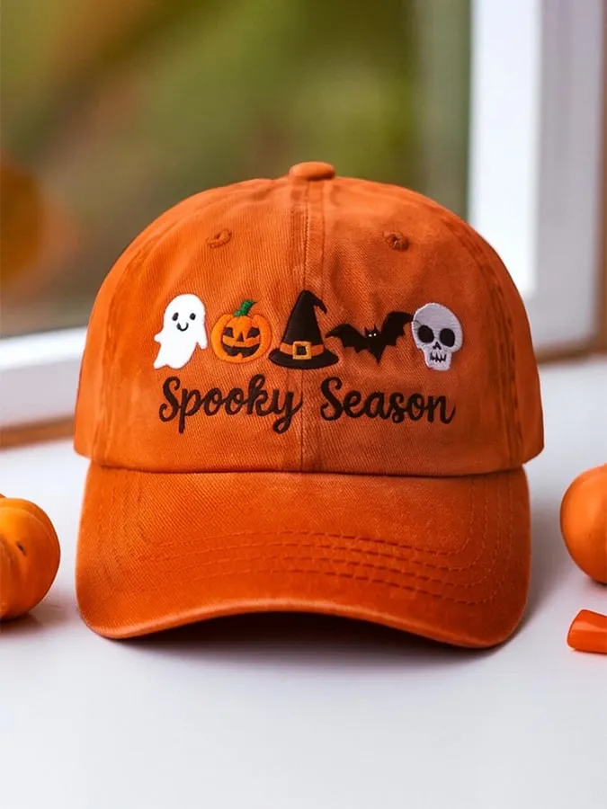 Unisex Cute Spooky Season Print Hat 