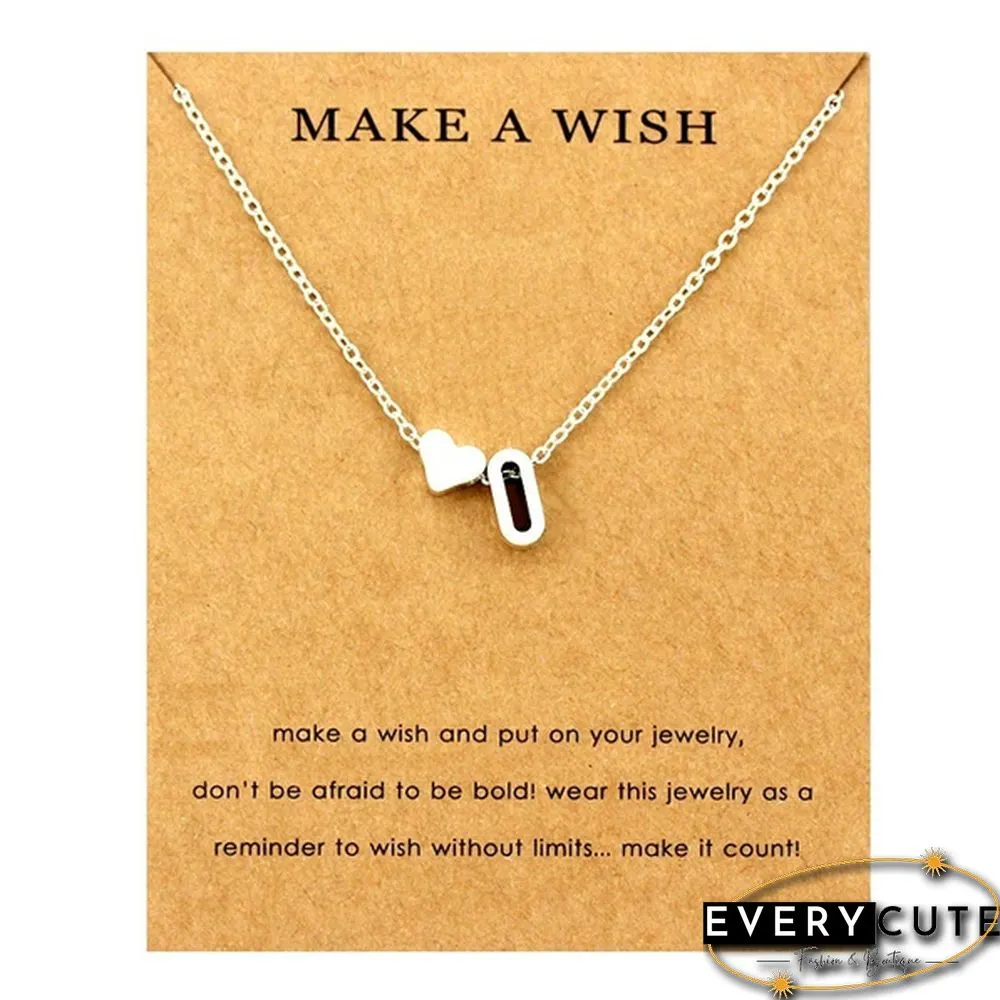 Fashion 26 Letters Sweater Chain Necklace Tiny Love Heart Pendants for Women Collier Lovers Gift Choker Necklace Pendant Gifts Jewelry Friendship Gifts
