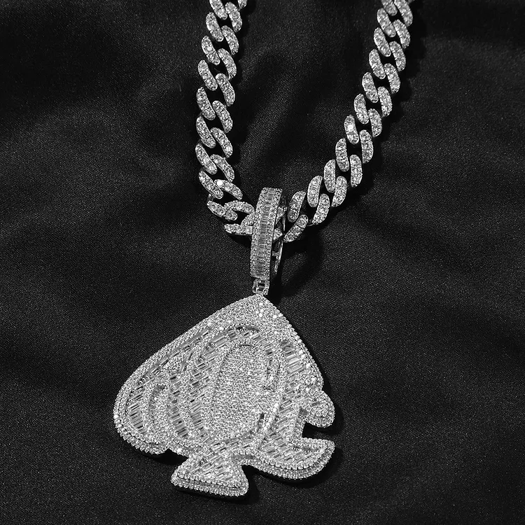 Iced Heart Pendants Hip Hop Bling Bling Necklaces For Men