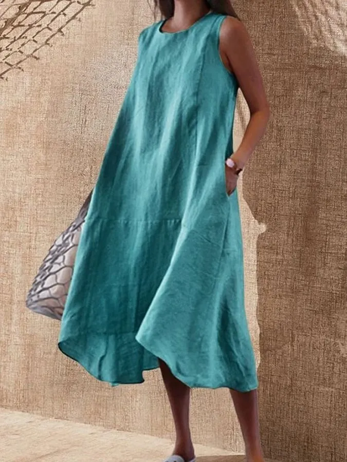 Women's Casual Cotton Linen Dress