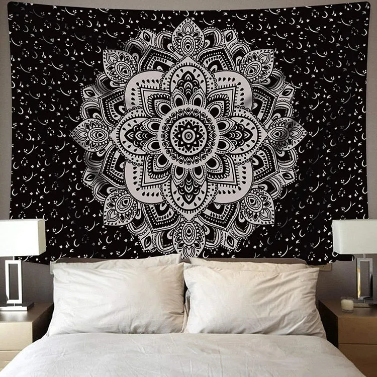 Polyester Mandala Print Tapestry Wall Hanging Carpet Throw Yoga Beach Mat Blanket Large 150*200cm Sleeping pad wall art Tapestry