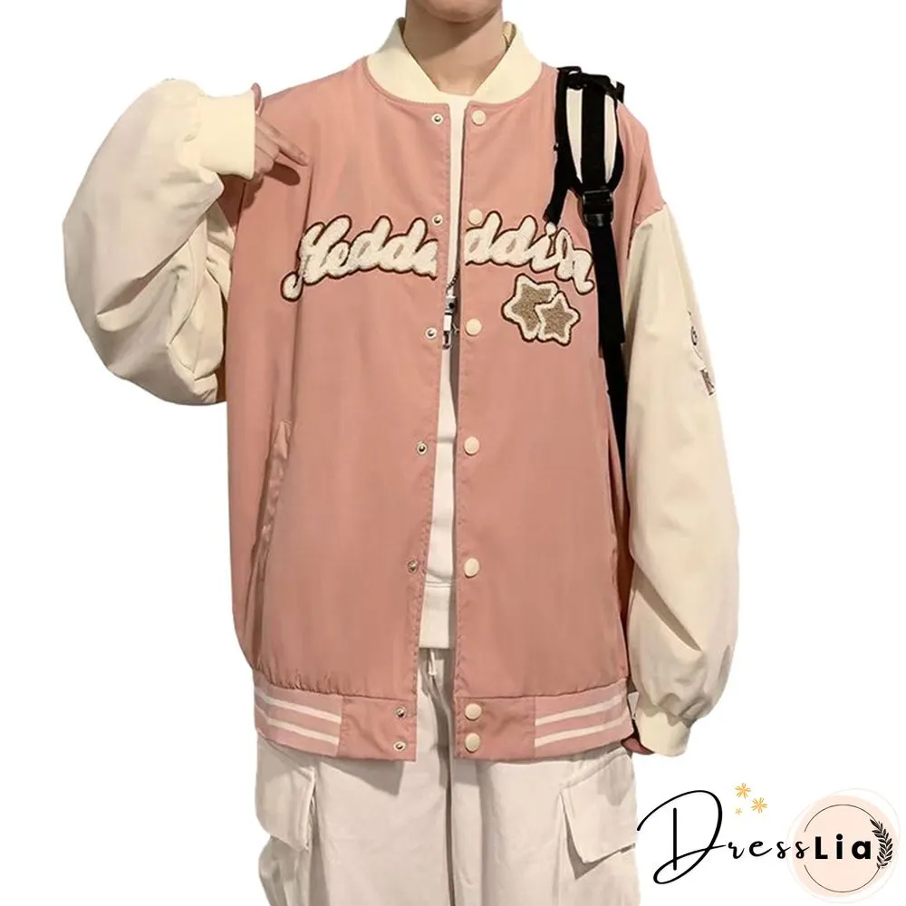 Baseball Bomber Jacket Female Men Zip Up Jacket Women Clothing Harajuku Plus Size Streetwear Outerwear Japanese
