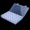Plastic 28 Slots Clear Nail Tools Jewelry Storage Box Case Organizer Beads DIY Diamond Art Accessories