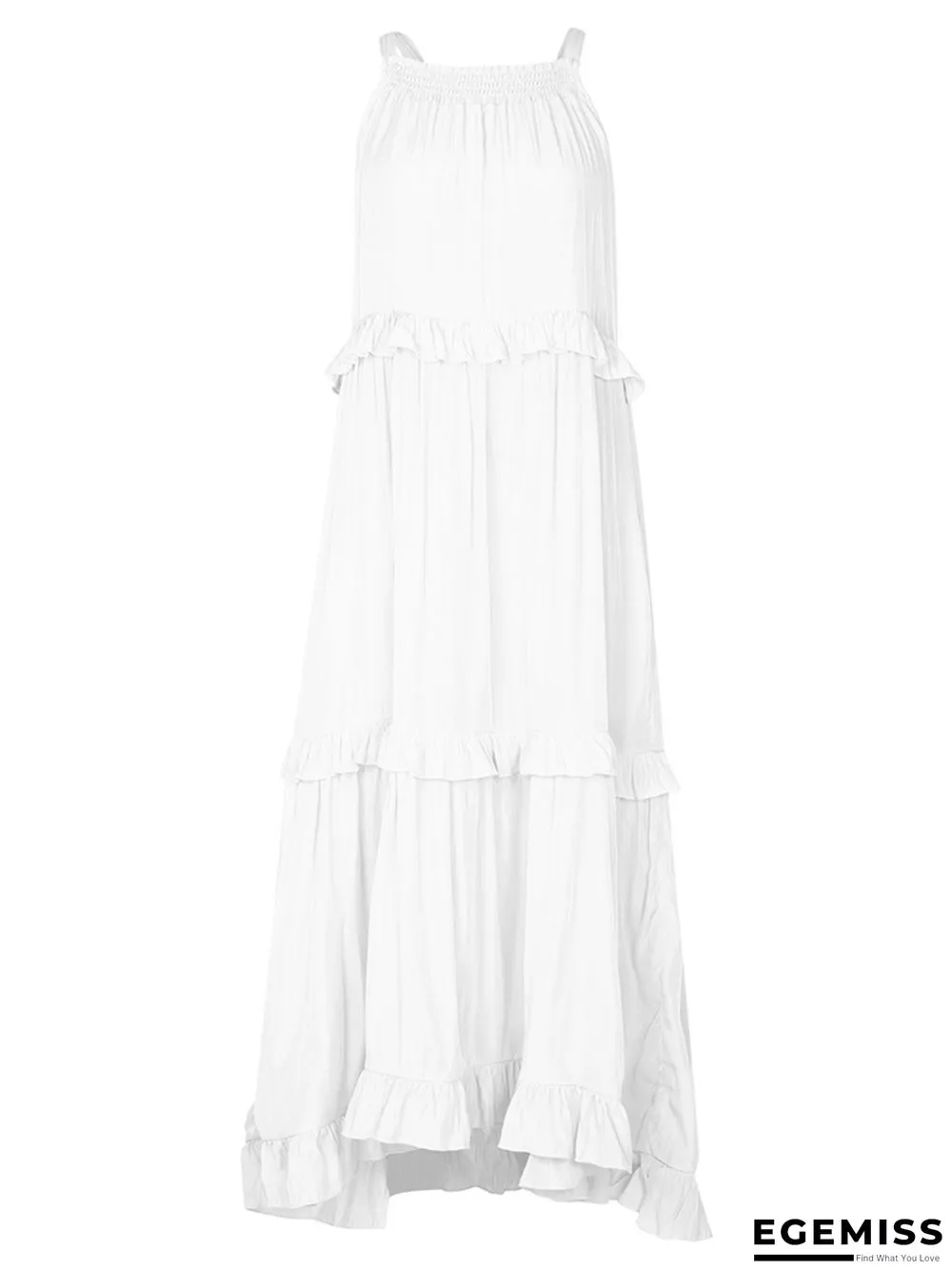 Irregular Cake Skirt No Sleeve Length Mop Holiday Dress | EGEMISS