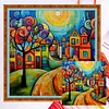 (Multi Style)Colorful Houses-Full Embroidery 2 Strands 14CT Counted Cross Stitc-40*40CM