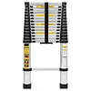 [US Local Warehouse] 4.4m Telescoping Ladder with 2 Triangle Stabilizers Portable Folding Loft Ladder