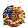 Diamond Painting Single-Sided Acrylic Sunflower and Flag Hanging Pendant Sun Catcher for Home Garden Wall Door