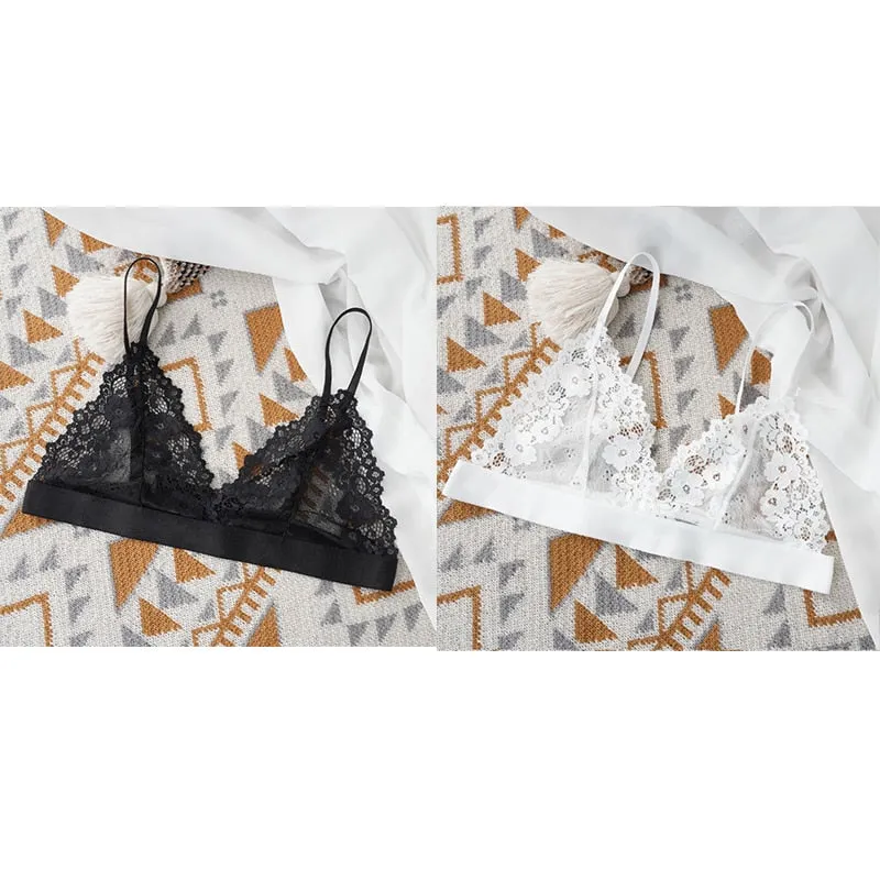 1/2 Pcs Sexy Bra For Woman Lace Thin Underwear Female Unlined Transparent Bras For Women Lace Sexy Lingerie Bralette 2021