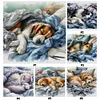 (Multi-Style) Sleeping Dog Cat-11CT Stamped Cross Stitch 40*40cm