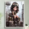 (US Local)Girl on The Suitcase-Paint By Numbers Kit(50x70cm)