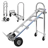 [US Local Warehouse] Convertible Hand Truck Alloy Fold Handcart Swivel Caster Tow Cart Cargo Trolley Convertible Hand Truck Dolly Cart With Wheels for Delivery Driver/Mover