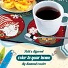 8PCS Diamond Painting Art Coaster Kit Full Drill Coaster(Wooden Christmas Gnome)
