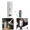 Electric Kettle 304 Stainless Steel LED Display Travel Vacuum Insulated Mug Lightweight Warmer Bottle 500ml for Camping Drivers Travel, with Buckle Lid 