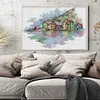 (Stamped/Counted) Colorful Village-14CT Cross Stitch 37*27cm/14.57*10.63in