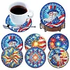 A Set (6 PCS) Wooden US Flag - 5D DIY Coaster