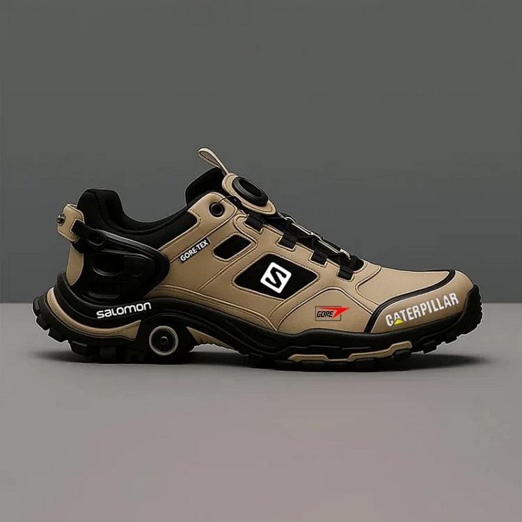 Salomon&reg; i CAT tworzą wodoodporne i oddychające buty trekkingowe dla mężczyzn, idealne do aktywności na świeżym powietrzu i do pracy.