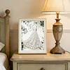 (17x22cm)Dress DIY Pearl Painting Art Kits for Adults Home Wall Decor Pearl Art Painting With Wooden Frame