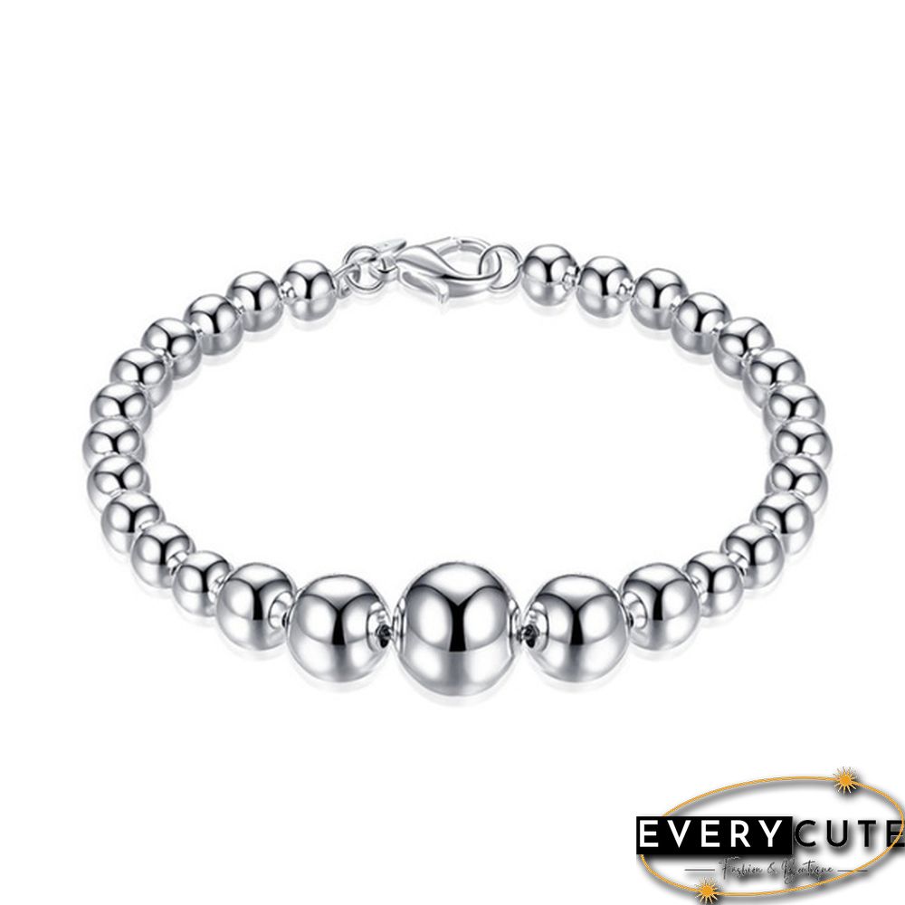 Factory price top quality 925 sterling silver bead jewelry sets necklace bracelet bangle