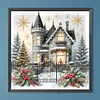 Peinture ronde de diamant de perceuse de maison de neige-30*30cm