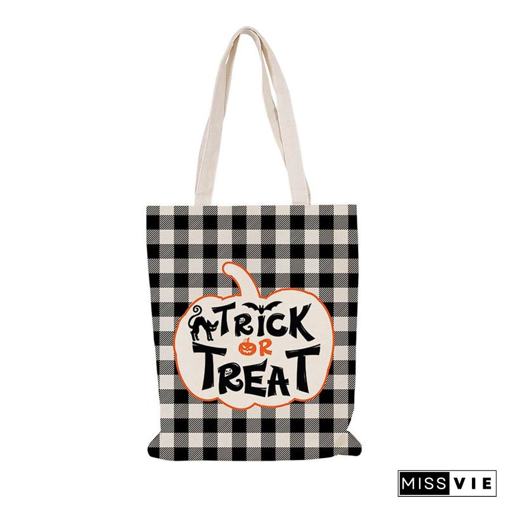 Ghost Spider Web Plaid Print Canvas Crossbody Bag