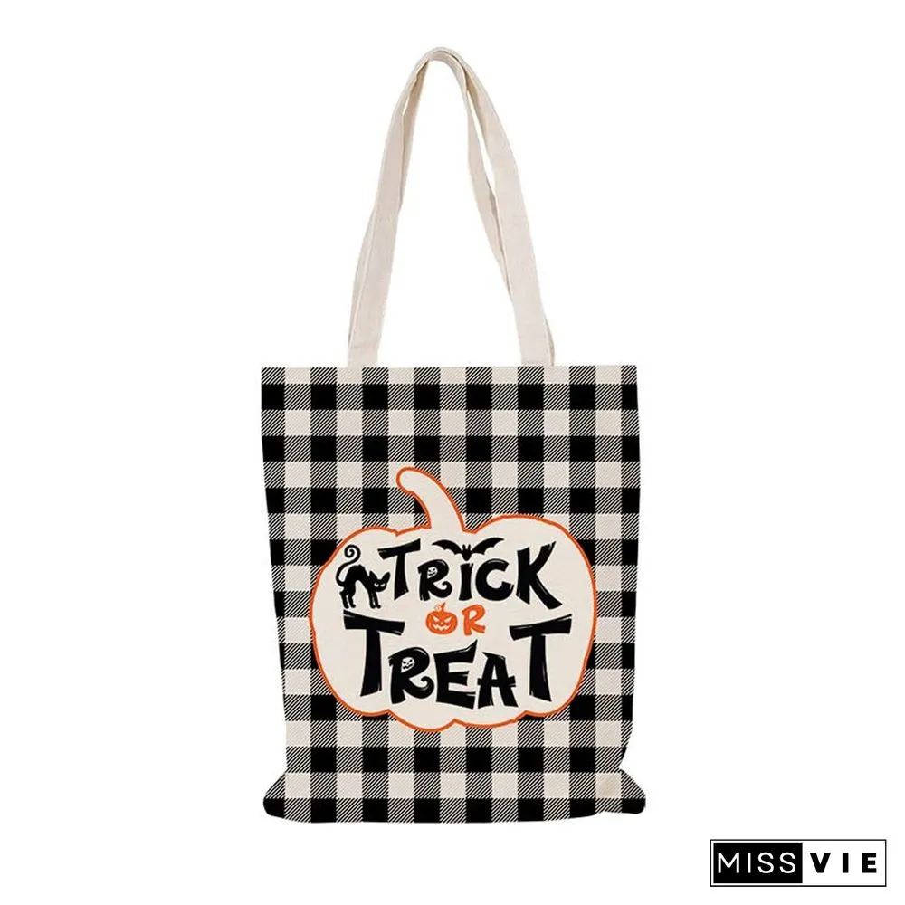 Ghost Spider Web Plaid Print Canvas Crossbody Bag