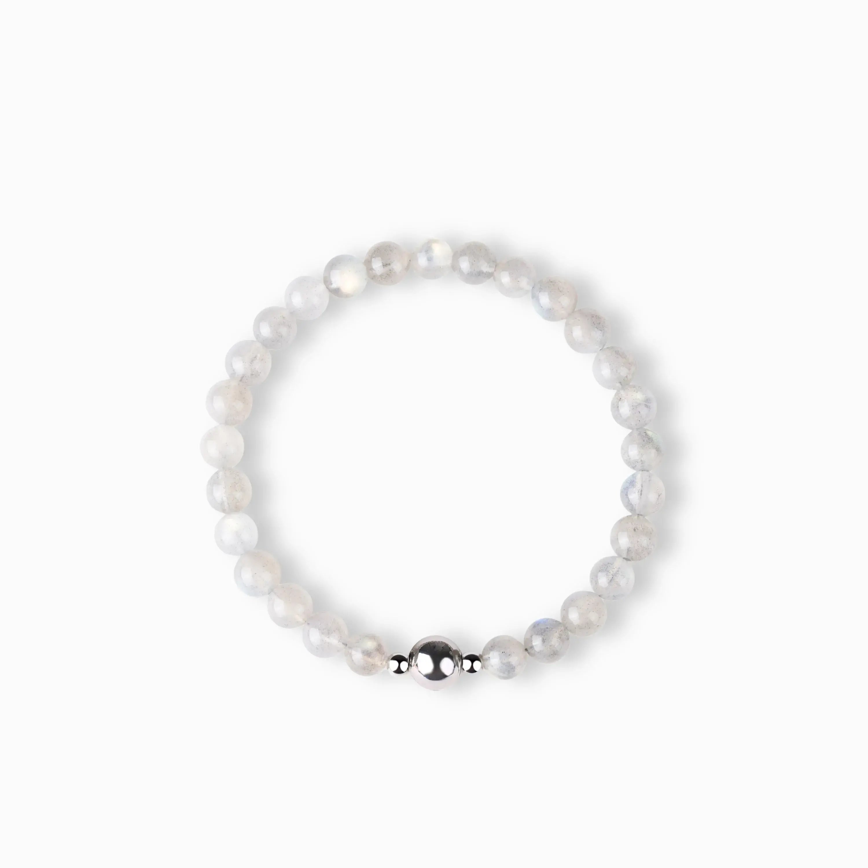 Gray Moonstone Magnetic Clasp Bracelet (6mm) with magnetic clasp and natural gemstones, product view