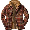 Men's Classic Flannel Retro Plaid Shirt Hooded Jacket Coat