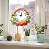 DIY Strawberry Daisy Diamond Clock Art Pendant Home Wall Decoration