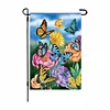 DIY Diamong Painting Double Sided Drills Garden Flags Outdoor Decor Holiday Garden Decorations Kit(Butterfly Flower)