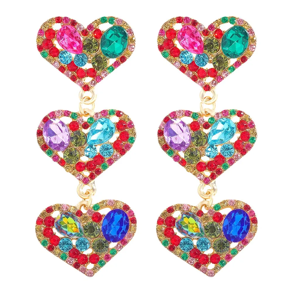 Dvacaman Newest Multicolor Crystal Drop Earrings Fine Jewelry Accessories For Women Fashion Rhinestone Tassel Earrings Wholesale