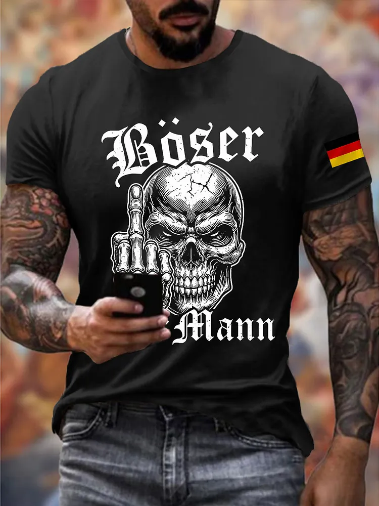 Herren B&ouml;ser Alter Mann Print T-Shirt