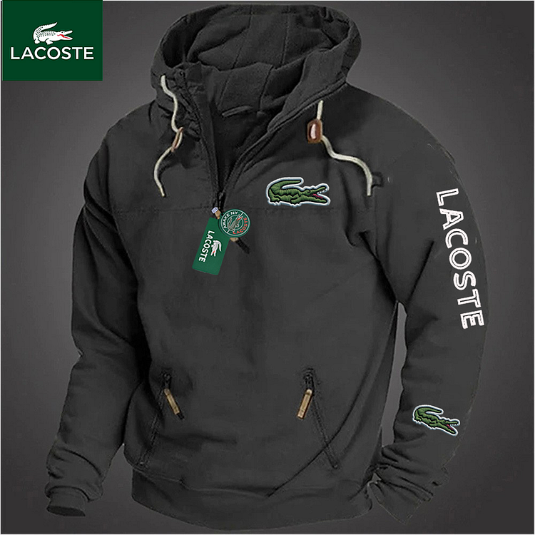 2026 Lacoste MĘSKA BLUZA TAKTYCZNA Z KAPTUREM, NOWA GORĄCA WYPRZEDAŻ