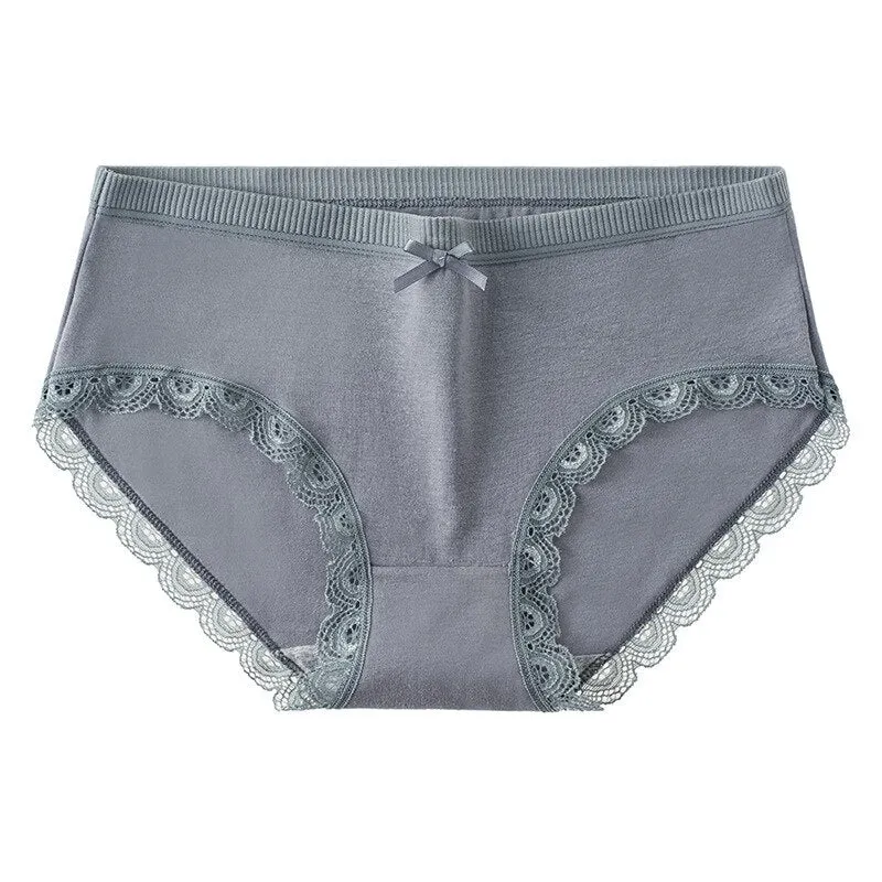 Women's Cotton Panties Sexy Seamless Underwear For Women Large Size Mid Low Waist Lace Underpants Female Soft Invisible Briefs