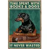 Time Spent With Books&Dogs It Never Wasted-11CT Stamped Cross Stitch 40*60cm(Big Size)