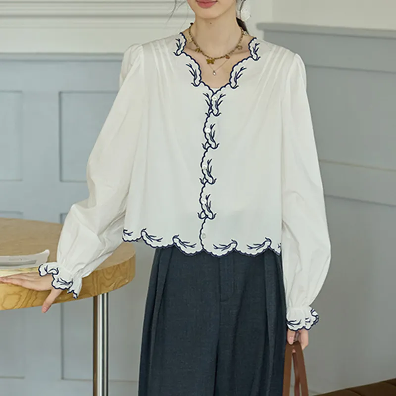 Athvotar Athvotar Light Luxury White Acetic Fascination Stender Shirt Woman 2025 New High-End Feel Chic Shirt Top