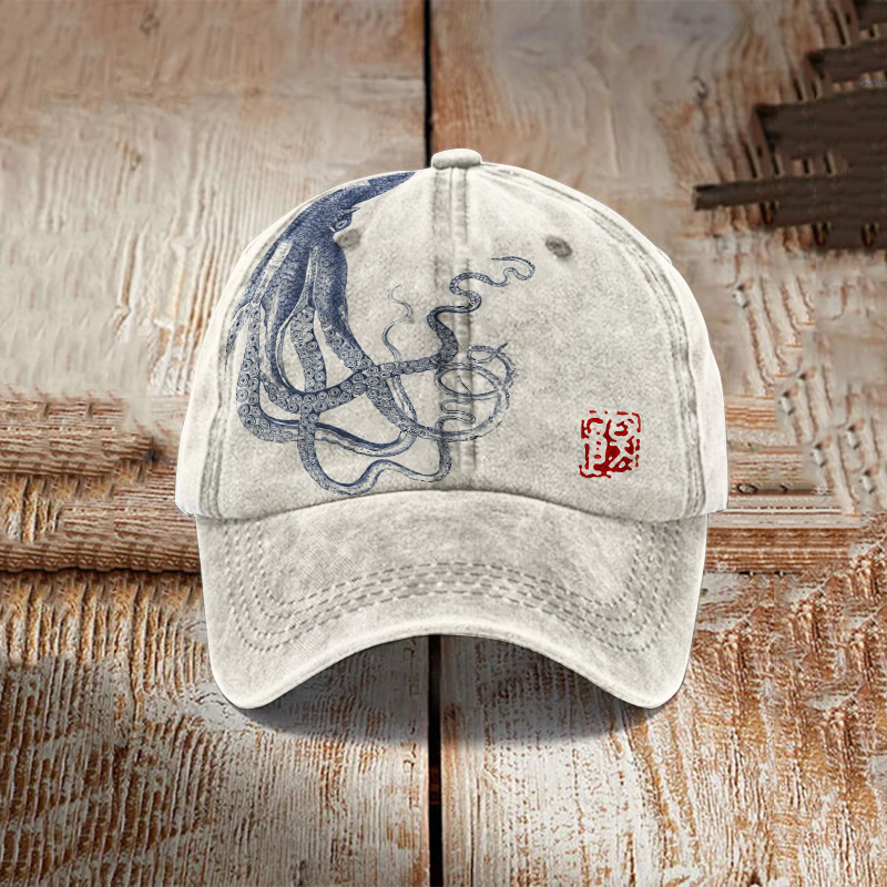 Japanese Art Octopus Graphic Baseball Cap  artssus