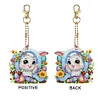 (US Local)PET Double Sided Special Shaped Easter Alphabet DIY Diamond Painting Keychain
