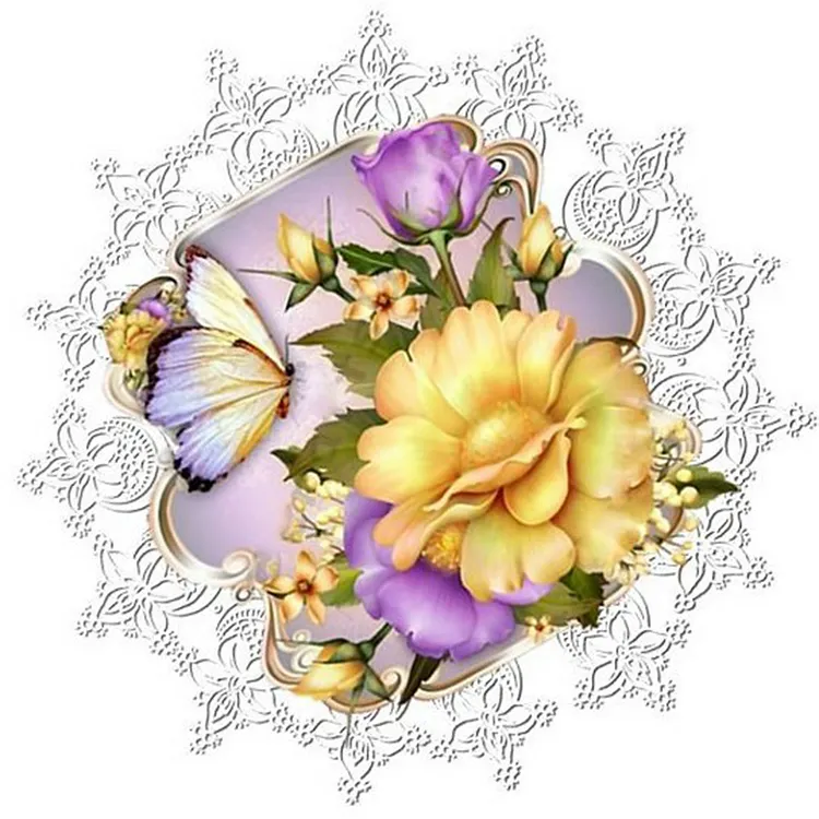 Mandala Bouquet 30*30CM(Canvas) Full Round Drill Diamond Painting gbfke