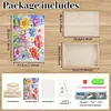 (US Local)Wooden Flower 5D DIY Diamond Painting Serving Tray with Handle for Desk Decor