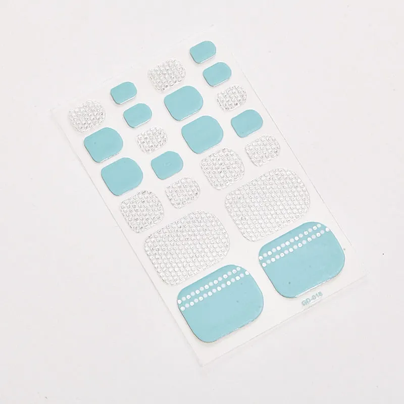 22 Tips/Sheet Shiny Nail Decoration Nail Adhesive Nail Accesoires Nail Art Decoration Nailart Sticker Adesivos Nail Tape