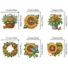 (US Local)6pcs/set Special-shaped Diamond Painting Wall-mounted Key Hook Kit (Sunflower)
