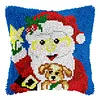 Santa Claus Dog-DIY Latch Hook Rug Pillowcase Kits 43*43cm