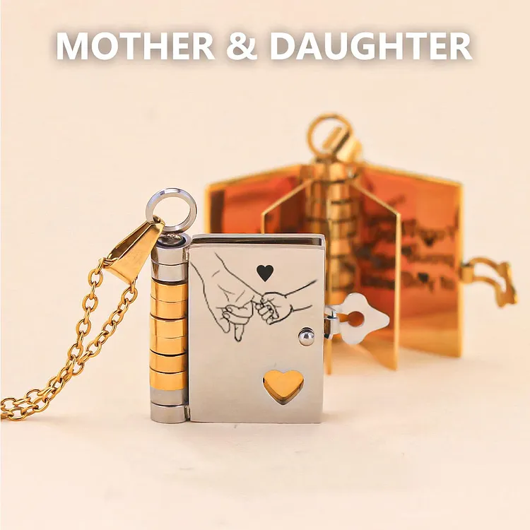 Mother & Daughter You'll Always Have Me & I'll Always Have You Book Necklace