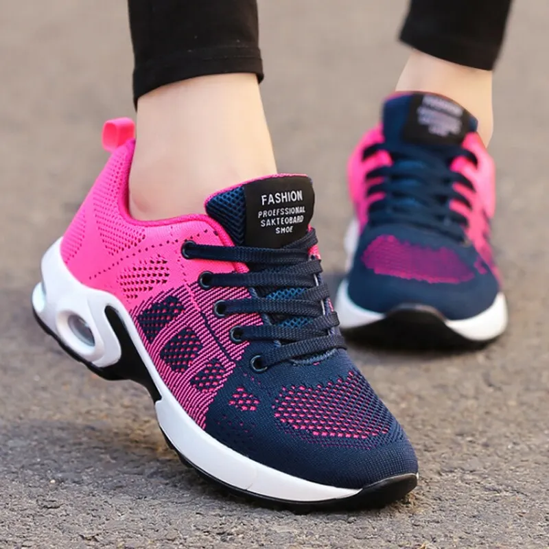 Yyvonne New Platform Ladies Sneakers Breathable Women Casual Shoes Woman Fashion Height Increasing Shoes Plus Size 35-42