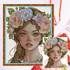 【Limited Stock Sale】Girl With Wreath-14CT Counted Cross Stitch 41*51cm/16.14*20.08in