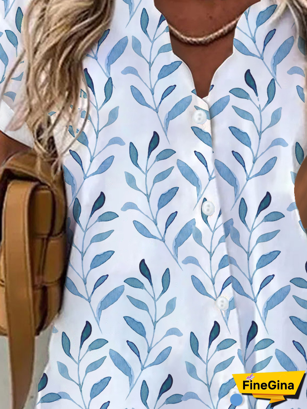 Casual Buttoned Short Sleeve Blouse